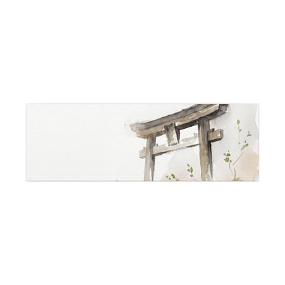 Fukinsei Torii Gate Canvas Art - Japandi Watercolor