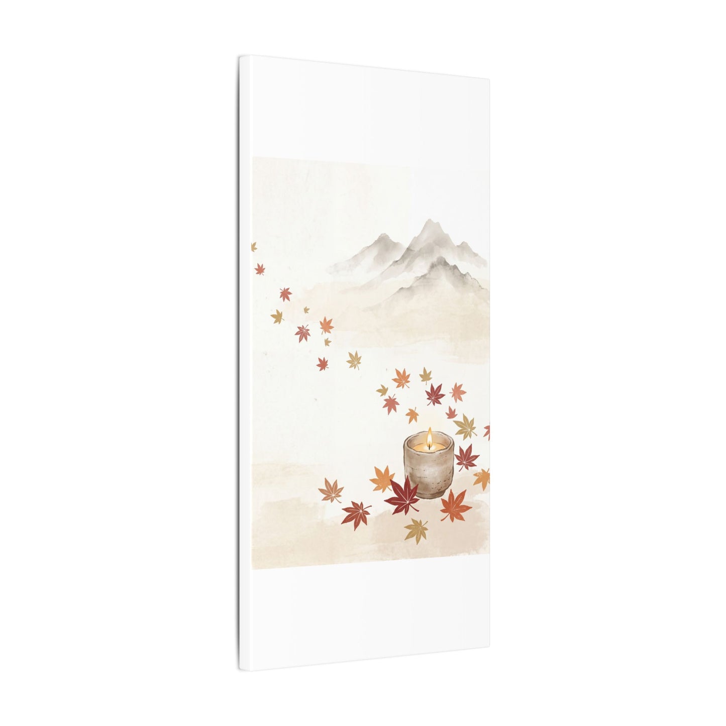 Earthy Mountain Mist Canvas Art - Japanese Pattern Japandi