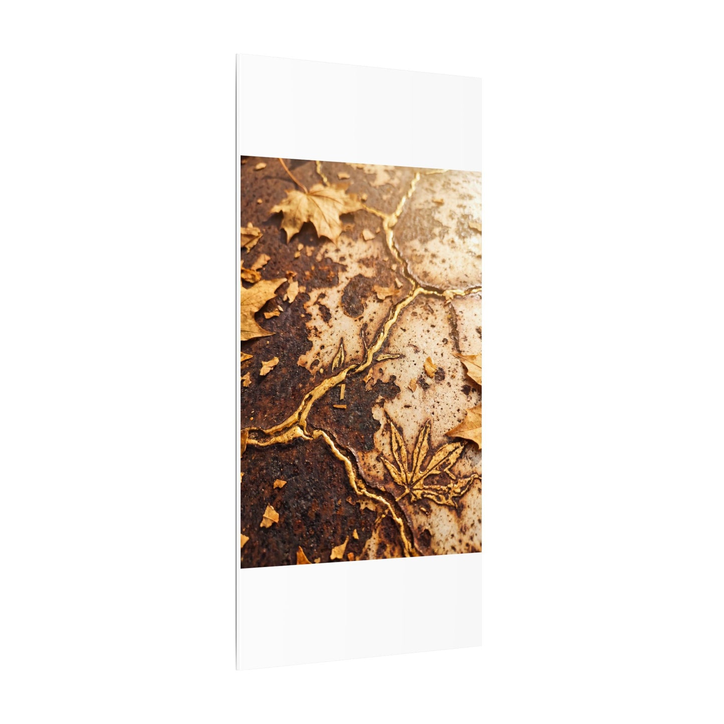 Kintsugi Rust Patina in Golden Hour | Gold Vein Canvas Art