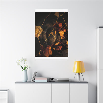 Resilient Shadow Play Canvas Art - Crackle Gold Kintsugi