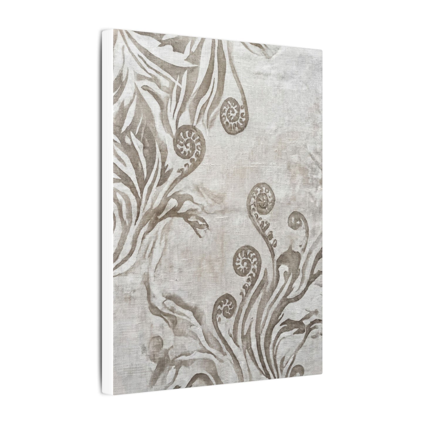 Japandi Fern Unfurling in Overcast | Japanese Pattern Canvas Art