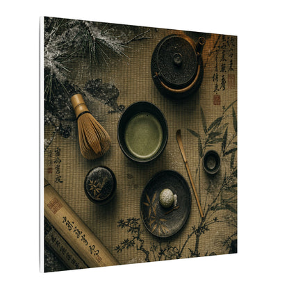 Tea Ceremony Canvas Art | Winter Zen Ukiyo E Inspired Art