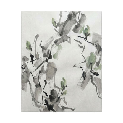 Zen Ink Brushstroke in Overcast | Sumi E Canvas Art