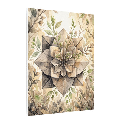 Warm Paper Fold Canvas Art - Watercolor Japandi