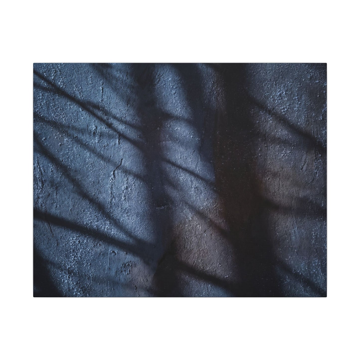 Dark Japandi Shadow Play in Moonlight | Moody Minimal Canvas Art Art Print
