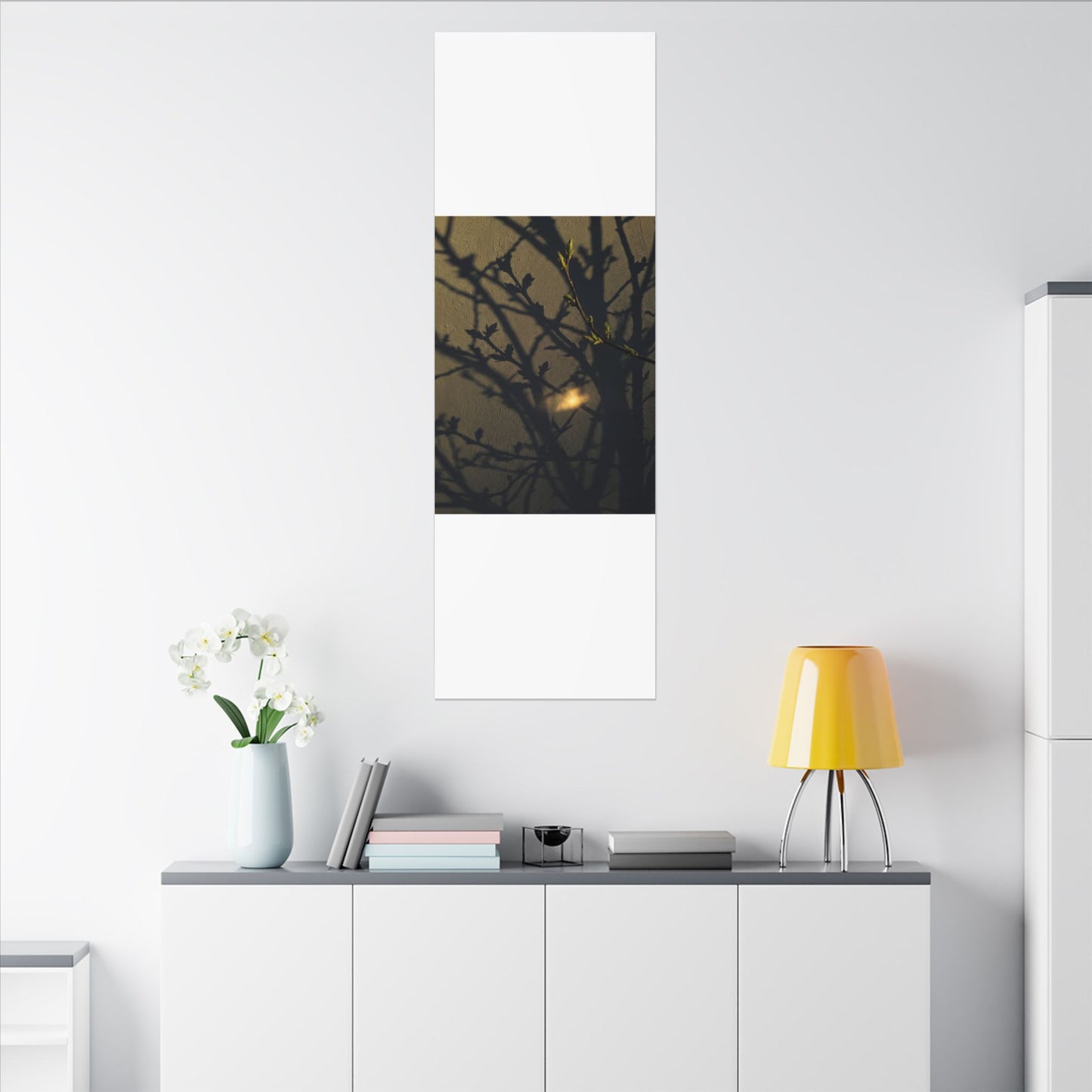 Bold Shadow Play Canvas Art - Moody Minimal Dark Japandi