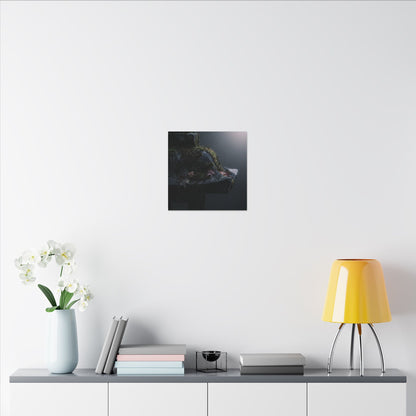 Stone Lantern Moody Minimal Canvas Art | Sophisticated Dark Japandi Art