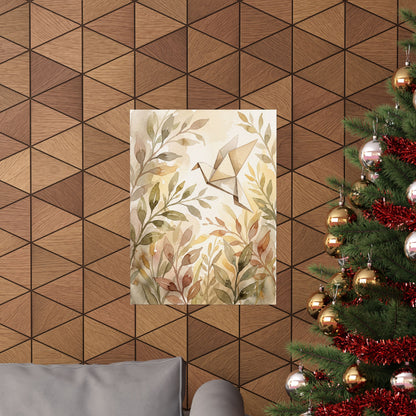 Summer Paper Fold Watercolor Wall Art Print | Cozy Decor