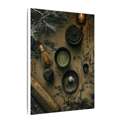 Tea Ceremony Canvas Art | Winter Zen Ukiyo E Inspired Art