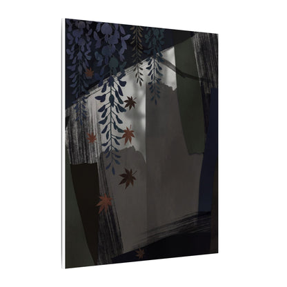 Wisteria Autumn Canvas Art | Dark Japandi Moody Design
