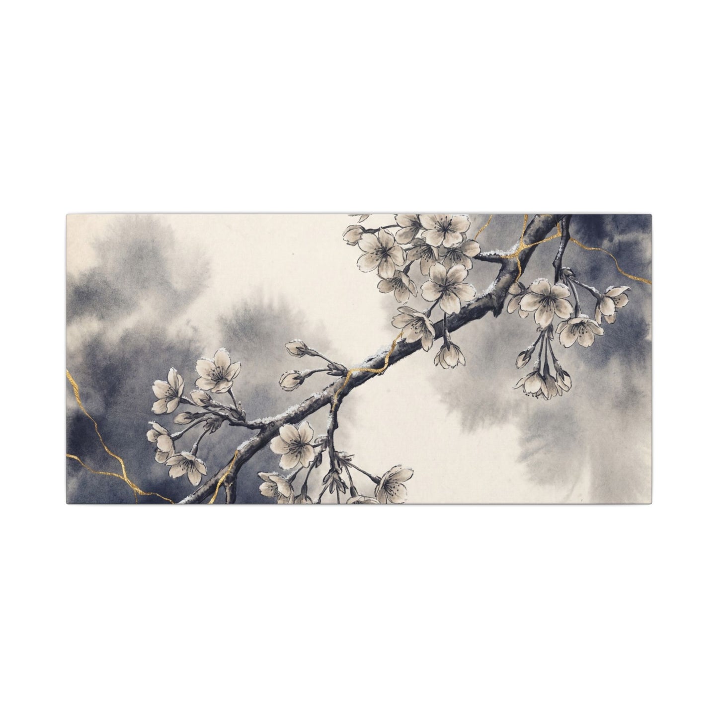 Ma Cherry Blossom Canvas Art - Kintsugi Gold Vein