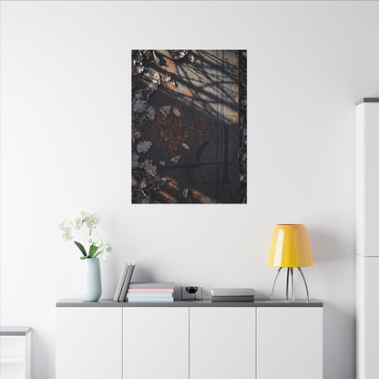 Shibui Rust Patina Canvas Art - Dark Japandi Charcoal Ink