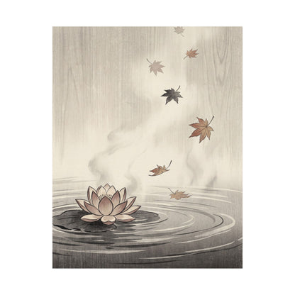 Lotus Flower Wall Art Print | Autumn Zen Ukiyo E Inspired Art