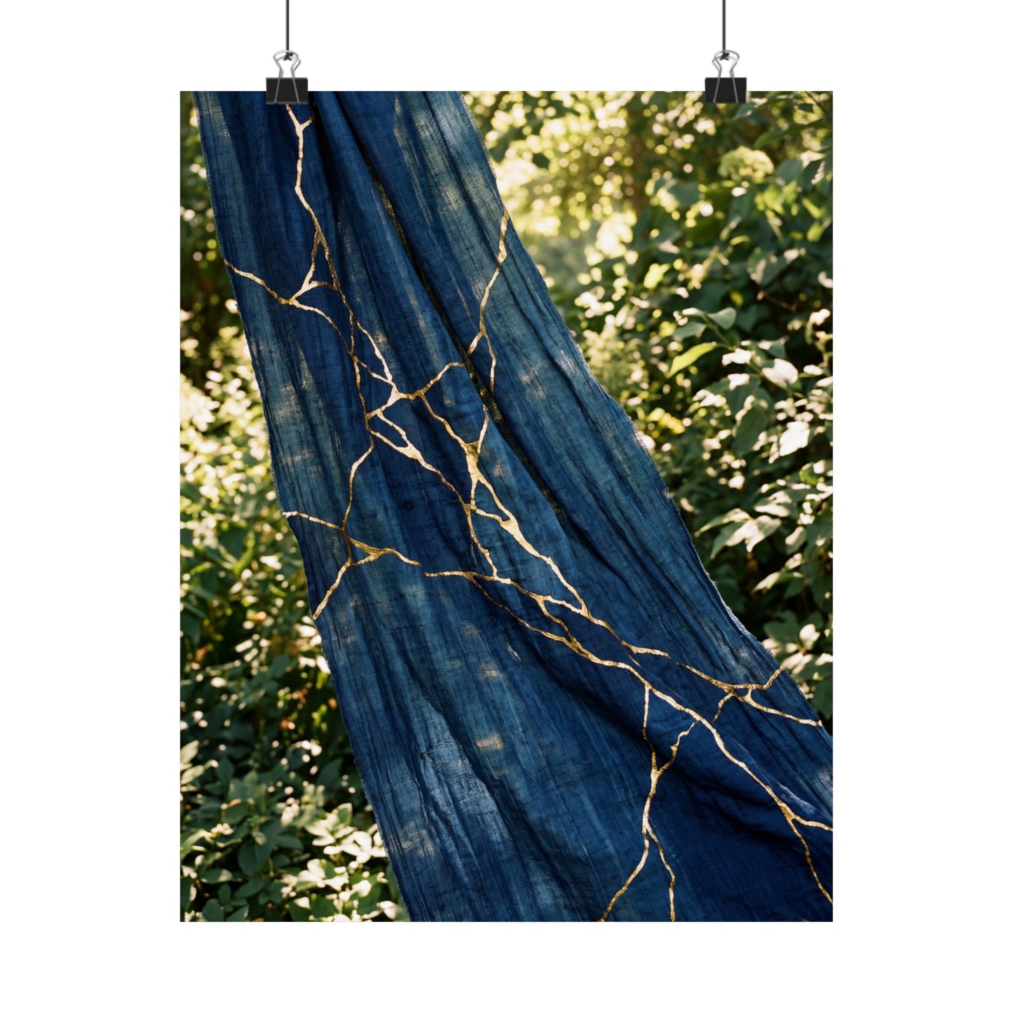 Silk Drape Wall Art Print | Summer Kintsugi Gold Repair Art Art Print