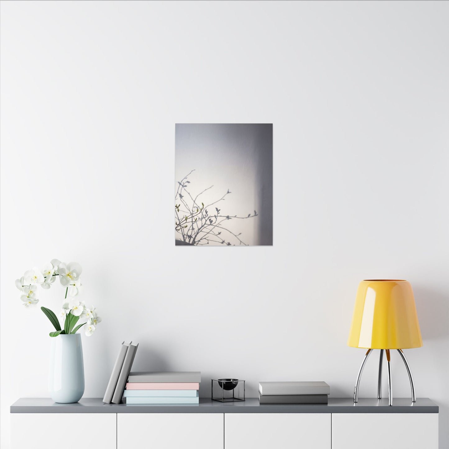 Japandi Shadow Play in Dawn | Japanese Pattern Canvas Art