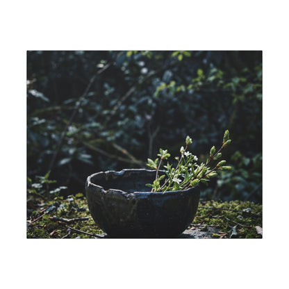 Dappled Ceramic Bowl Canvas Art - Dark Japandi Datsuzoku