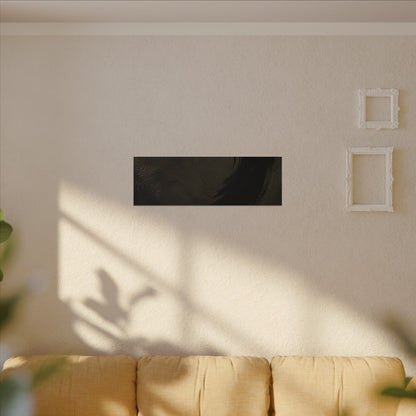 Seijaku Ink Brushstroke Canvas Art - Dark Japandi Moody Minimal