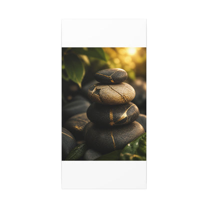 Summer River Stones Broken Beauty Canvas Art | Healing Decor