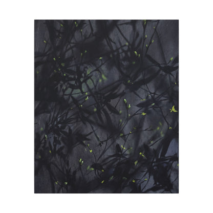 Shadow Play Spring Canvas Art | Dark Japandi Atmospheric Design
