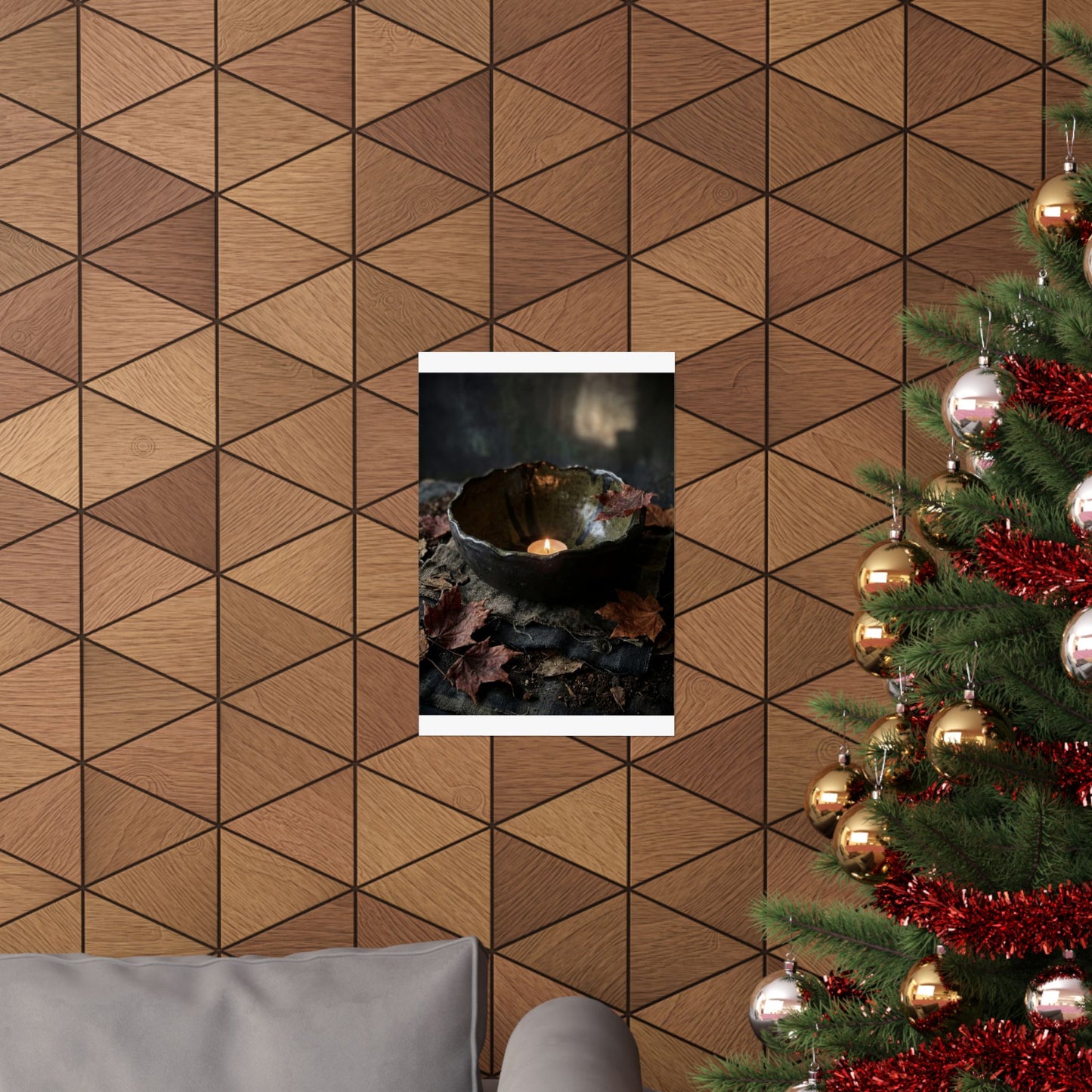 Autumn Ceramic Bowl Dark Texture Wall Art Print | Bold Decor