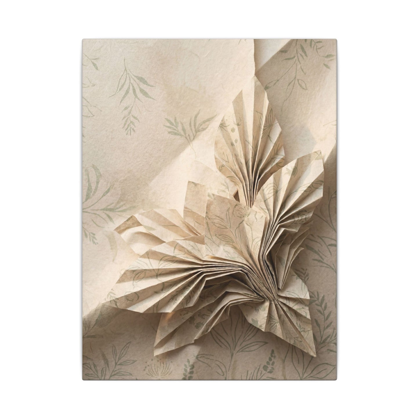 Paper Fold Summer Canvas Art | Japandi Neutral Design