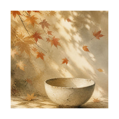Ceramic Bowl Wall Art Print | Autumn Japandi Watercolor Art