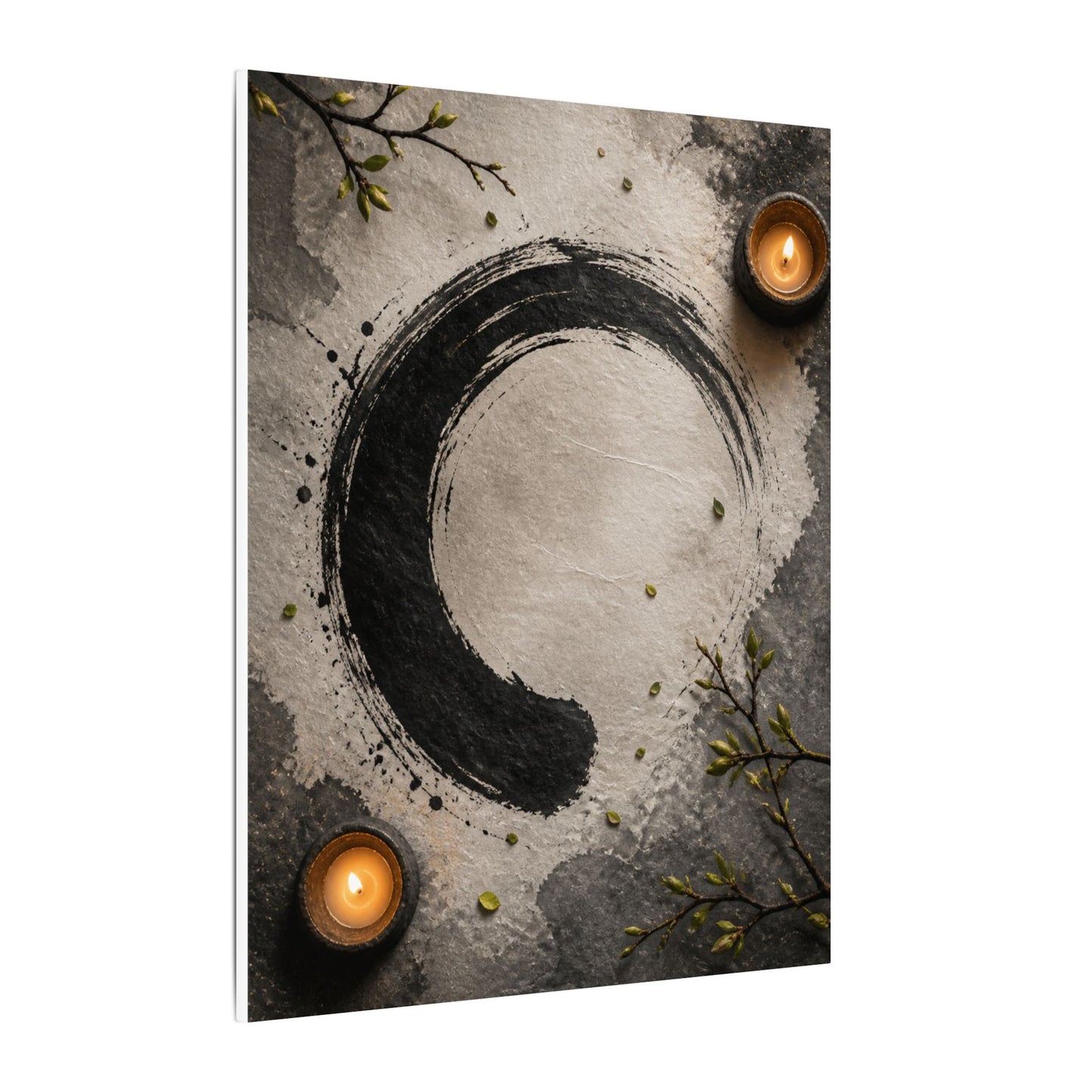 Candlelight Ink Brushstroke Canvas Art - Zen Ma