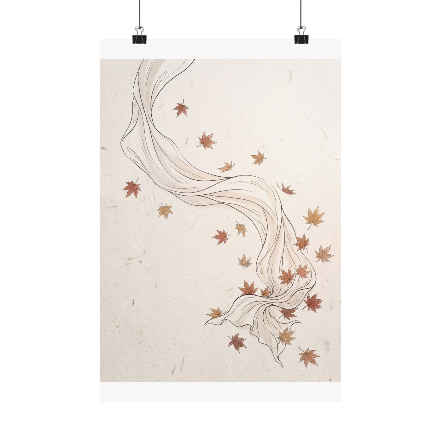 Silk Drape Minimal Line Wall Art Print | Elegant Japandi Art