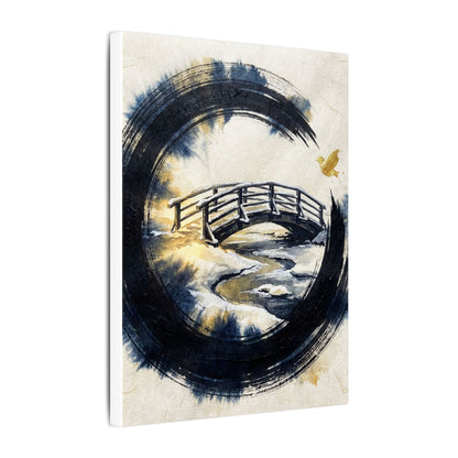 Autumn Ink Brushstroke Karesansui Canvas Art | Peaceful Decor