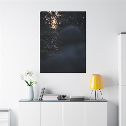 Spring Stone Lantern Moody Minimal Canvas Art | Bold Decor