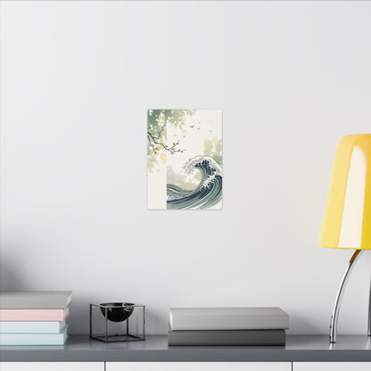Spring Ocean Wave Ukiyo E Inspired Canvas Art | Serene Decor