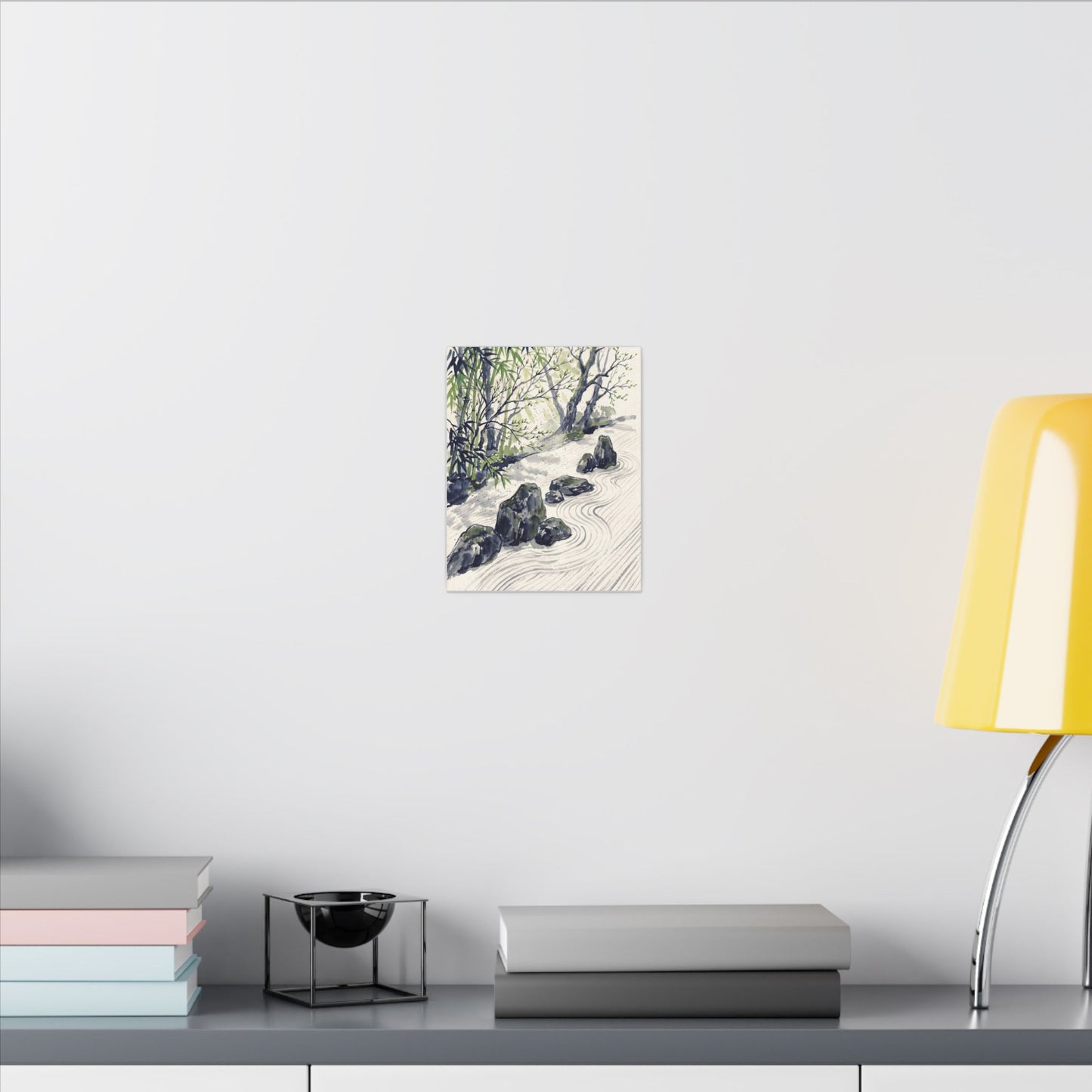 Dappled Rock Garden Canvas Art - Zen Mono No Aware