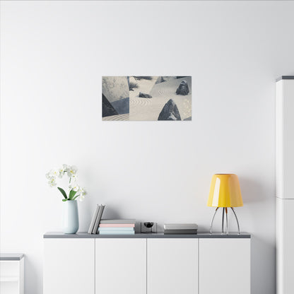 Seijaku Rock Garden Canvas Art - Zen Ukiyo E Inspired