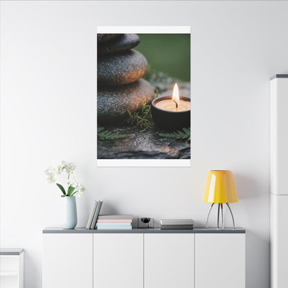 Warm River Stones Canvas Art - Japanese Pattern Japandi