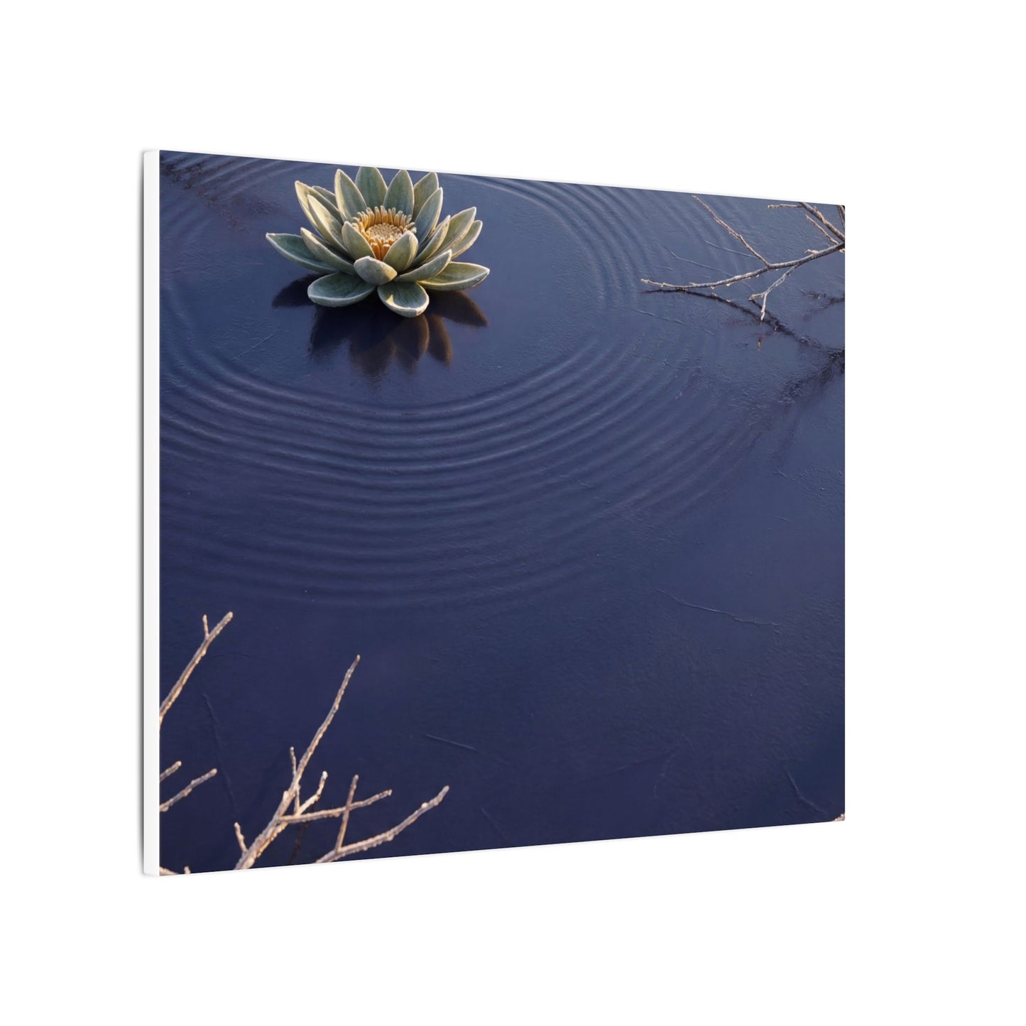 Lotus Flower Canvas Art | Winter Zen Karesansui Art