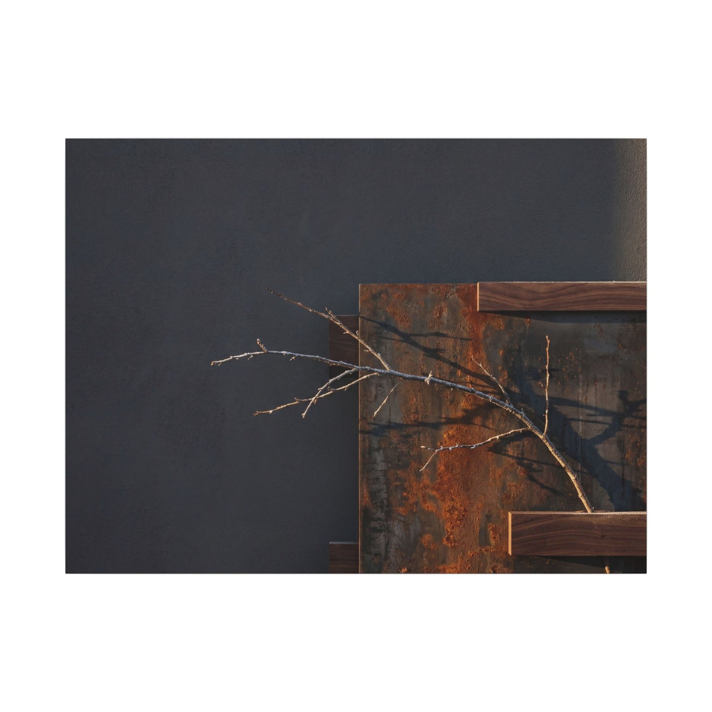 Ma Rust Patina Canvas Art - Dark Japandi Dark Texture Art Print