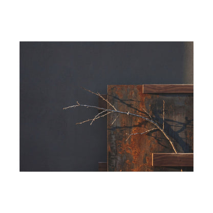 Ma Rust Patina Canvas Art - Dark Japandi Dark Texture Art Print