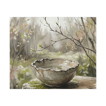 Japandi Ceramic Bowl in Overcast | Minimal Line Canvas Art