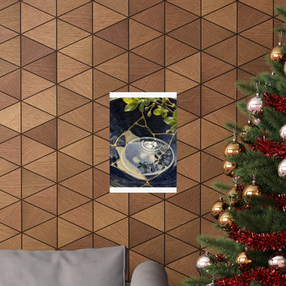 Seijaku Water Ripple Wall Art Print - Kintsugi Gold Repair