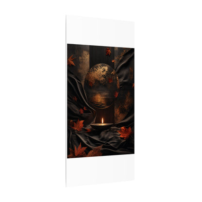 Silk Drape Autumn Canvas Art | Dark Japandi Moody Design