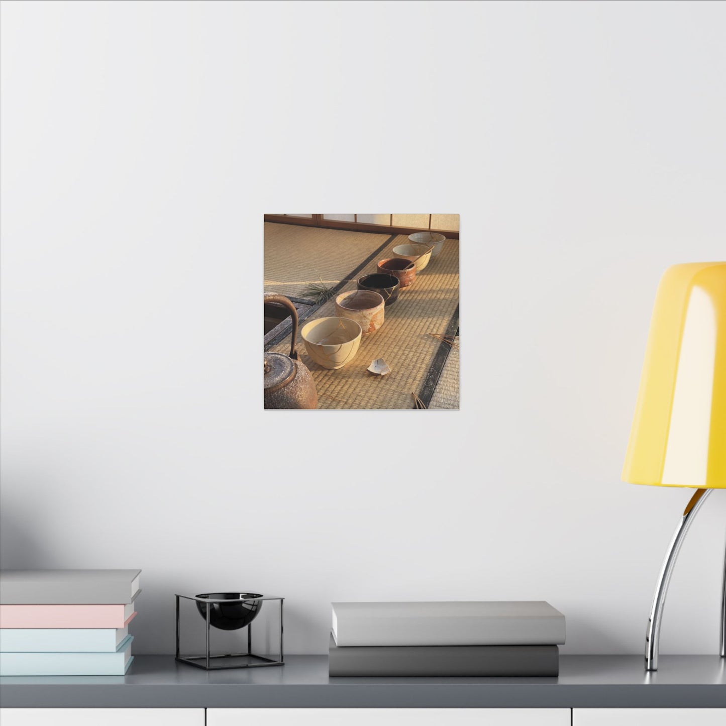 Kintsugi Tea Ceremony in Golden Hour | Gold Repair Canvas Art
