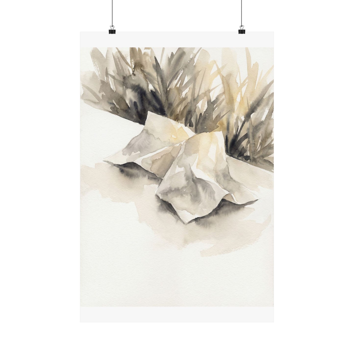 Summer Paper Fold Watercolor Wall Art Print | Warm Decor Art Print