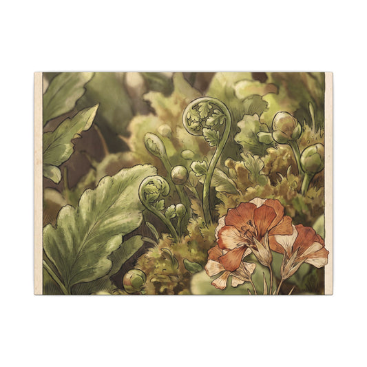 Ma Moss Close Up Canvas Art - Cottagecore Herbarium Art Print