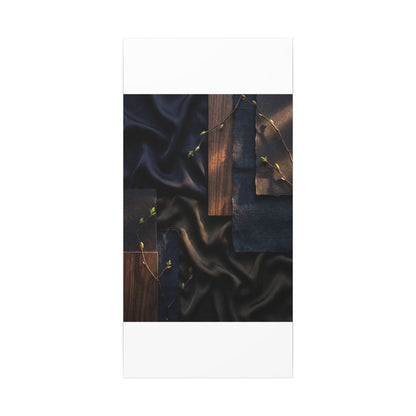 Silk Drape Spring Canvas Art | Dark Japandi Moody Design