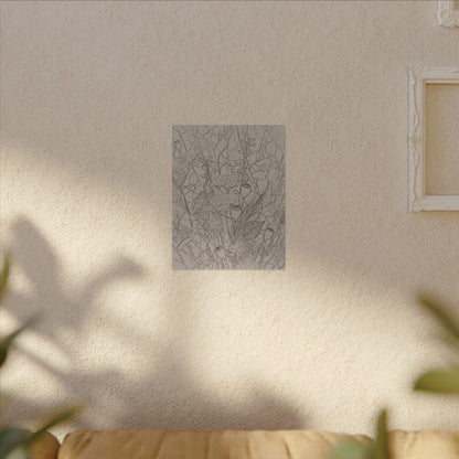 Summer Dried Flowers Minimal Line Canvas Art | Elegant Decor