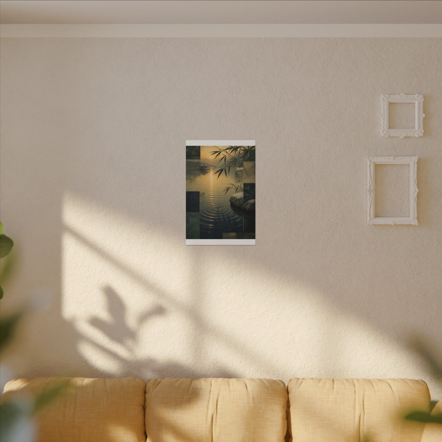 Zen Water Ripple in Golden Hour | Ukiyo E Inspired Canvas Art