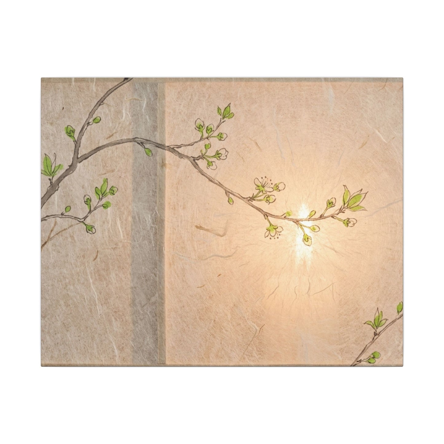 Warm Shoji Screen Canvas Art - Minimal Line Japandi Art Print