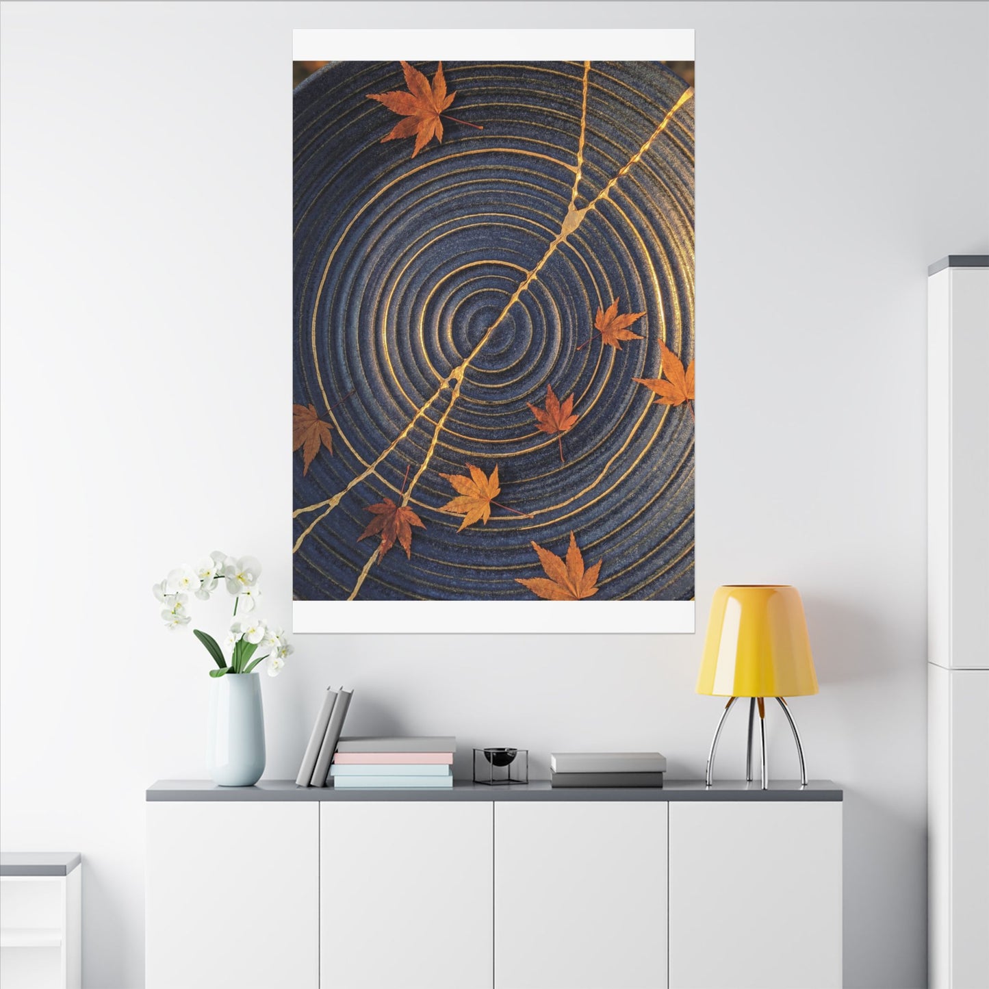 Water Ripple Gold Repair Canvas Art | Healing Kintsugi Art