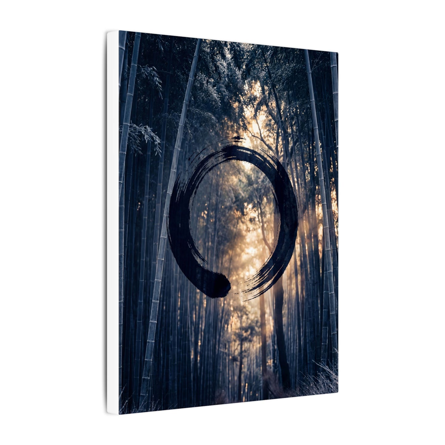Bamboo Grove Canvas Art | Winter Zen Enso Art