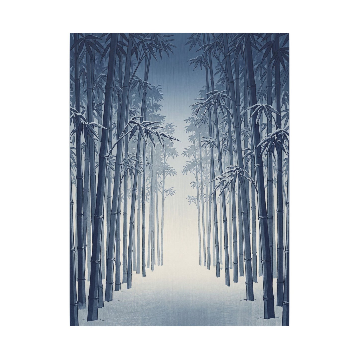 Bamboo Grove Canvas Art | Winter Zen Ukiyo E Inspired Art